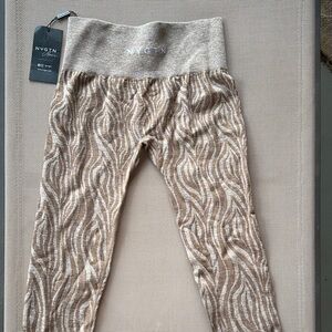 NVGTN Beige and White Patterned Leggings